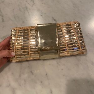 Lily Pulitzer Wicker and Gold Clutch